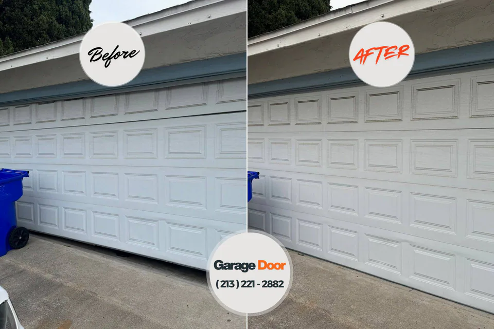 Before and after: garage door repair Pike Creek Valley, DE